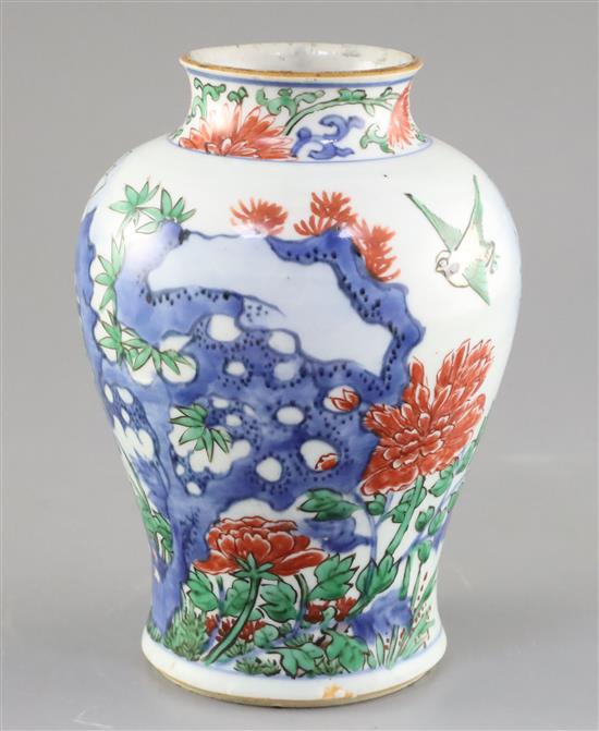 A Chinese wucai vase baluster jar, 17th century, H. 20.5cm